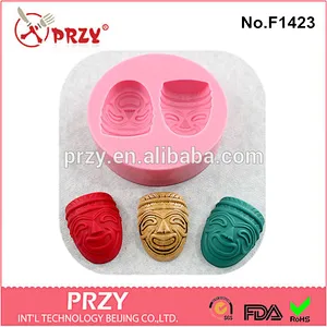 F1423 PRZY Eco-friendly high quality Tiki Mask Fondant cake baking tools