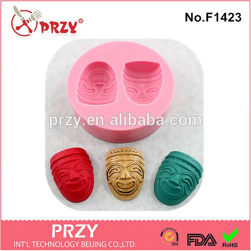 F1423 PRZY Eco-friendly high quality Tiki Mask Fondant cake baking tools