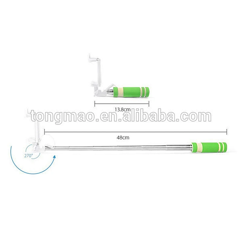Universal Mini Pocket Size Cable Control Monopod Selfie Stick