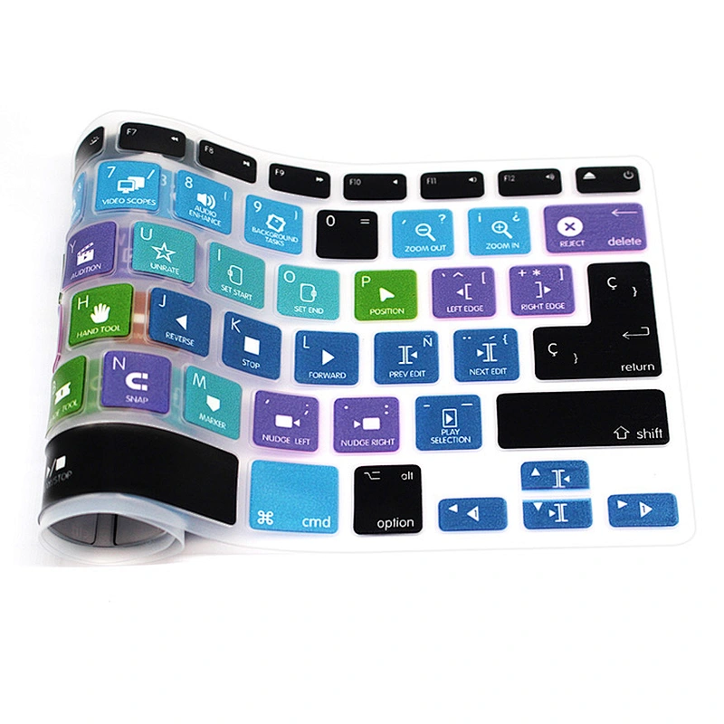 Ali baba in Spanish Express China Factory Final Cut Pro X Shortcut silicone key cover Keypad  For mac book pro laptop computer