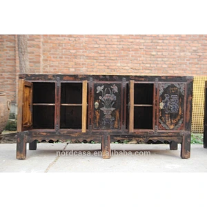 Chinese antique original cabinet with carving