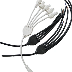 Y type female dc  power 1in 4 out waterproof  led connector