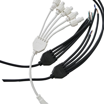 Y type female dc  power 1in 4 out waterproof  led connector