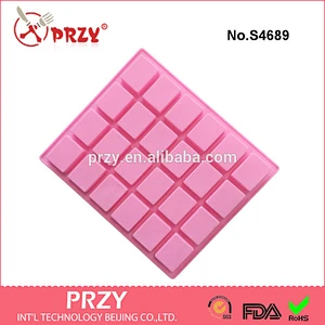 S4689 24 square silicone cake mold soap mold food grade silicone mold