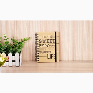 custom office Supplies A6 kraft paper Cover Spiral Coil Notebook Cheap Bulk Lined book