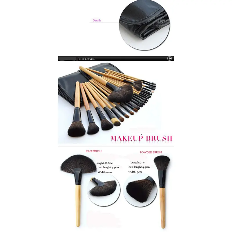 24pcs makeup brush set professional cosmetics tools synthetic brush set