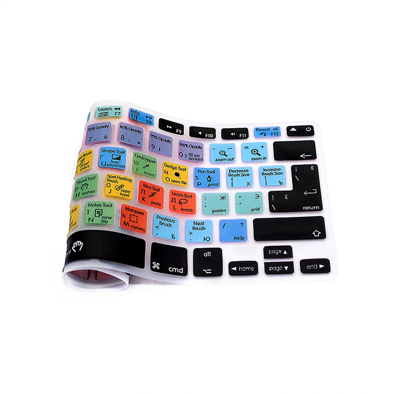 Wholesale Durable Customized Ado be Photo shop PS Functional Silicone laptop with russian keyboard Skin For Mac book