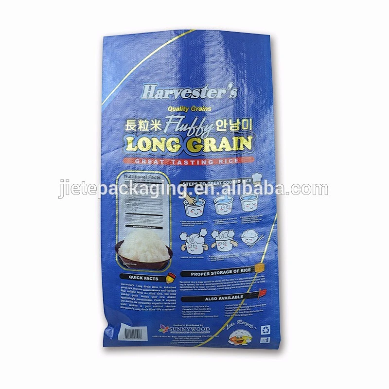 Transparent PP woven rice, sugar, feed, fertilizer, seed packaging bag 25kg with lamination