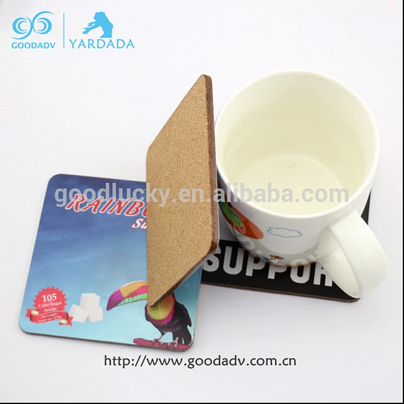 Wholesale Custom made logo wood office desk tea coaster