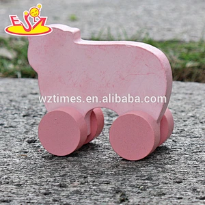 2018 New design baby wheels wooden pig toys best sale kids wooden pig toys top fashion children wooden pig toys W04A321