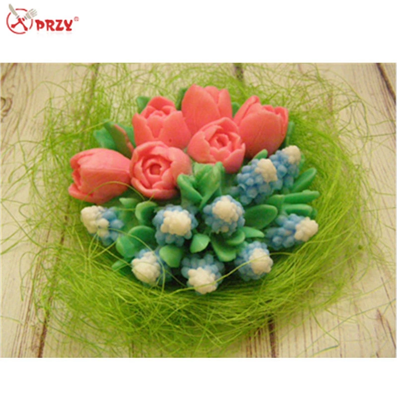 Creative tulips Soap mold forest flowers Candle moulds Tulips fondant cake mould handmade soap molds