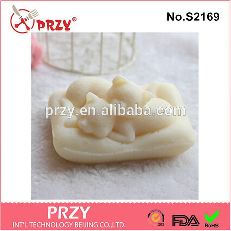 DIY handmade sleeping dog silicone molds for soap making