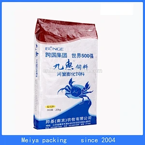 BOPP laminated pp woven 20kg crabs food feed bag