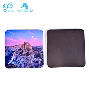 Custom made logo printing mountain pattern coated paper fridge magnets