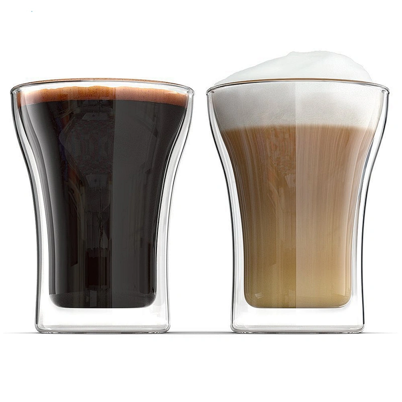 Guangzhou manufactory best selling products double wall tea glass flashlight mug & glass coffee cup with handle