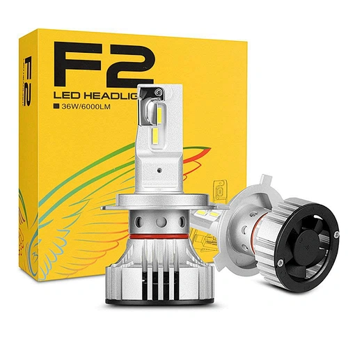 H4 H7 H11 HB3 HB4 LED headlight bulbs conversion kit, 8000lm F2 H4 Led Headlight with fans