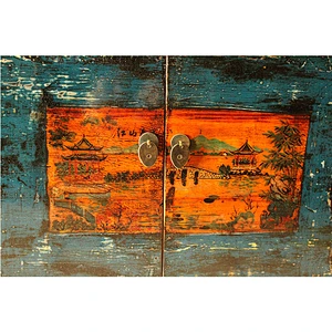 chinese antique distressed painted storage old lacquered living room furniture