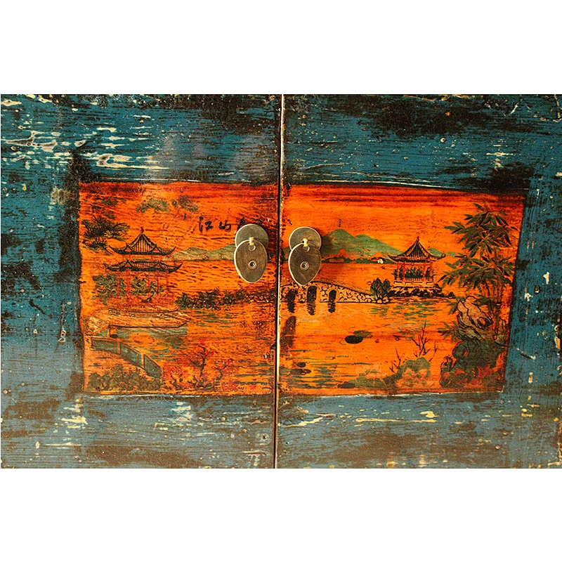 chinese antique distressed painted storage old lacquered living room furniture