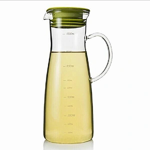 Classical empty water bottle 1L juice glass cold water bottle silicone lid