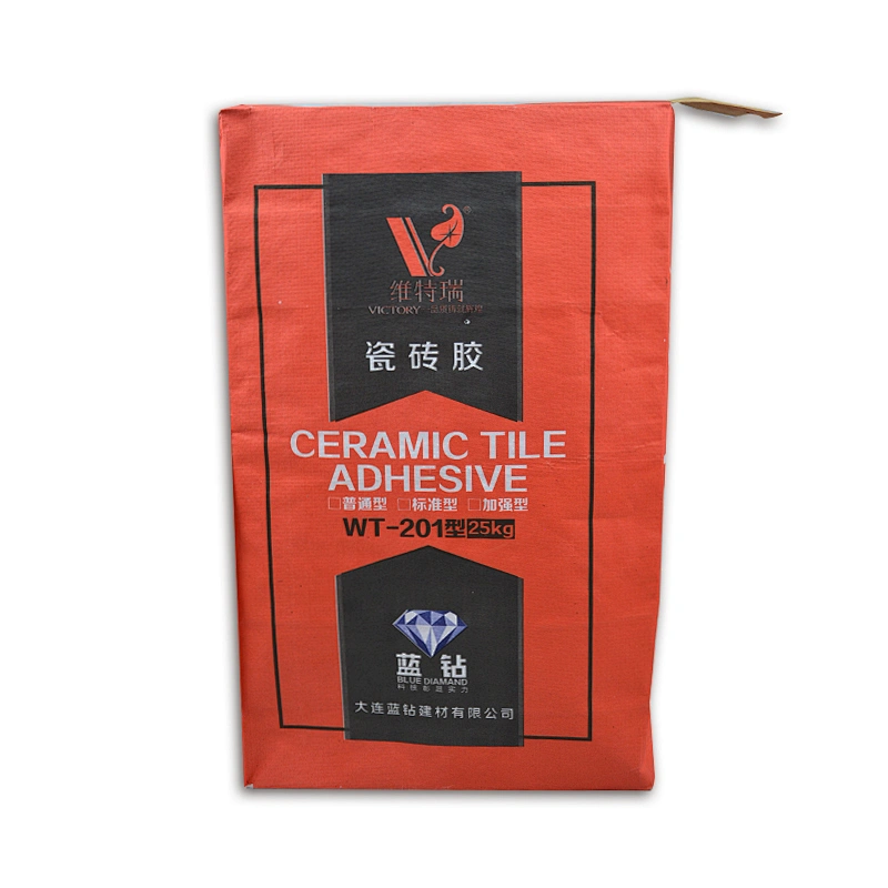Kraft paper valve bags with block bottom for packing cement, tile adhesive, mortar