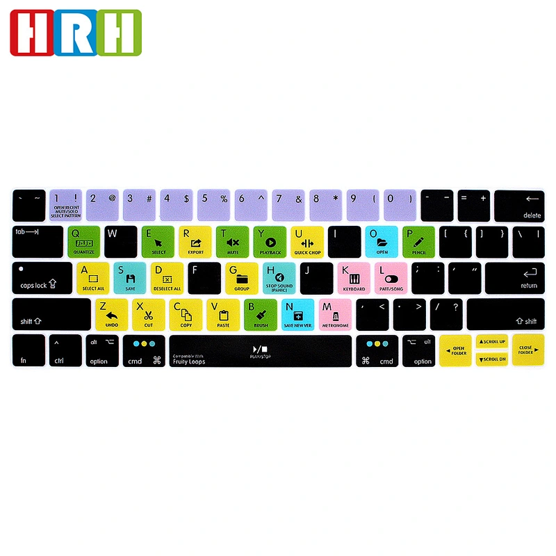 fl studio keyboard shortcut keys Silicone Keyboard Protector For Mac Touch Bar Functional Fruity Loops Hot Key Keyboard Skin