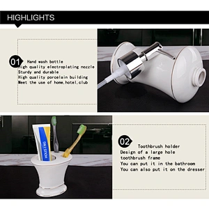 Wholesale Customized Bathroom Accessories Set Fashion 5 Pieces of Ceramic Bathroom Sanitary Set