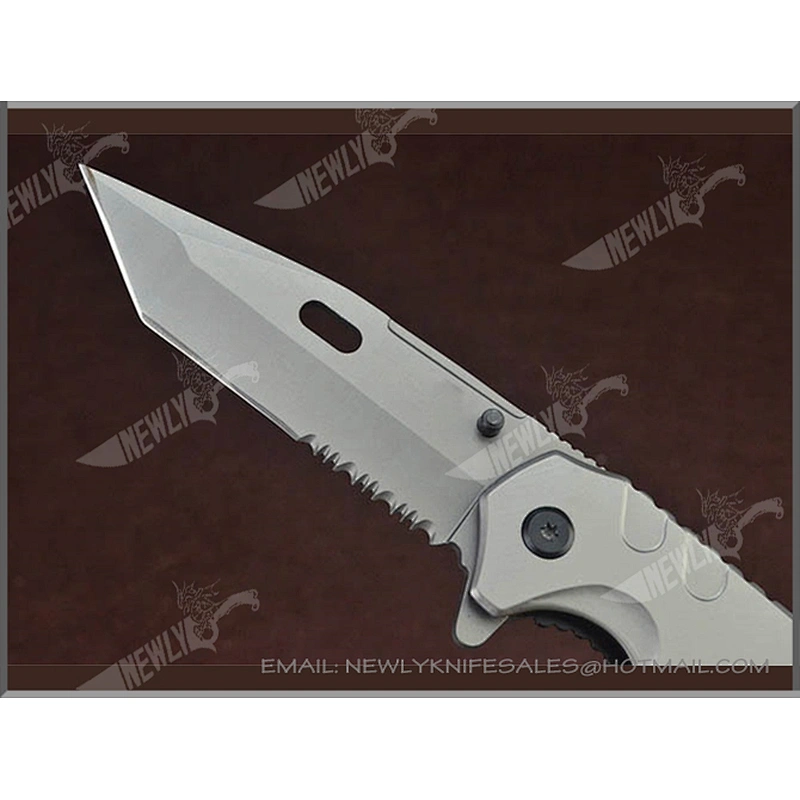 Grey Titanium Blade Tactical Military Pocket Knife