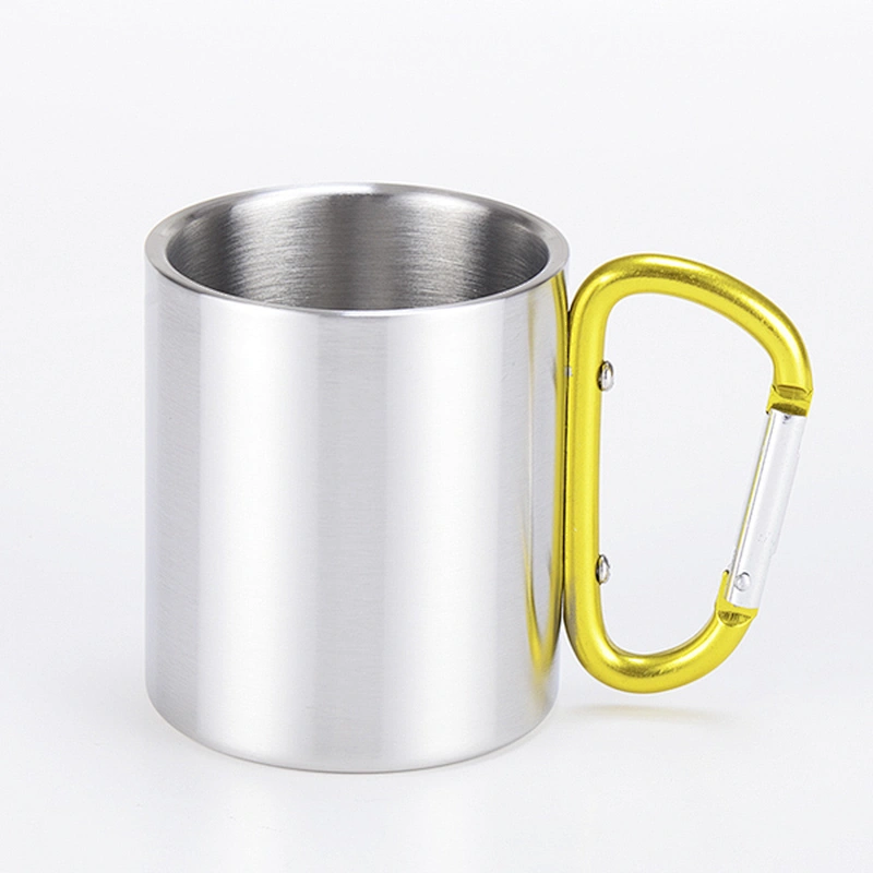Custom Personalized Double Wall Stainless Steel Carabiner Travel Mug Camping Mug