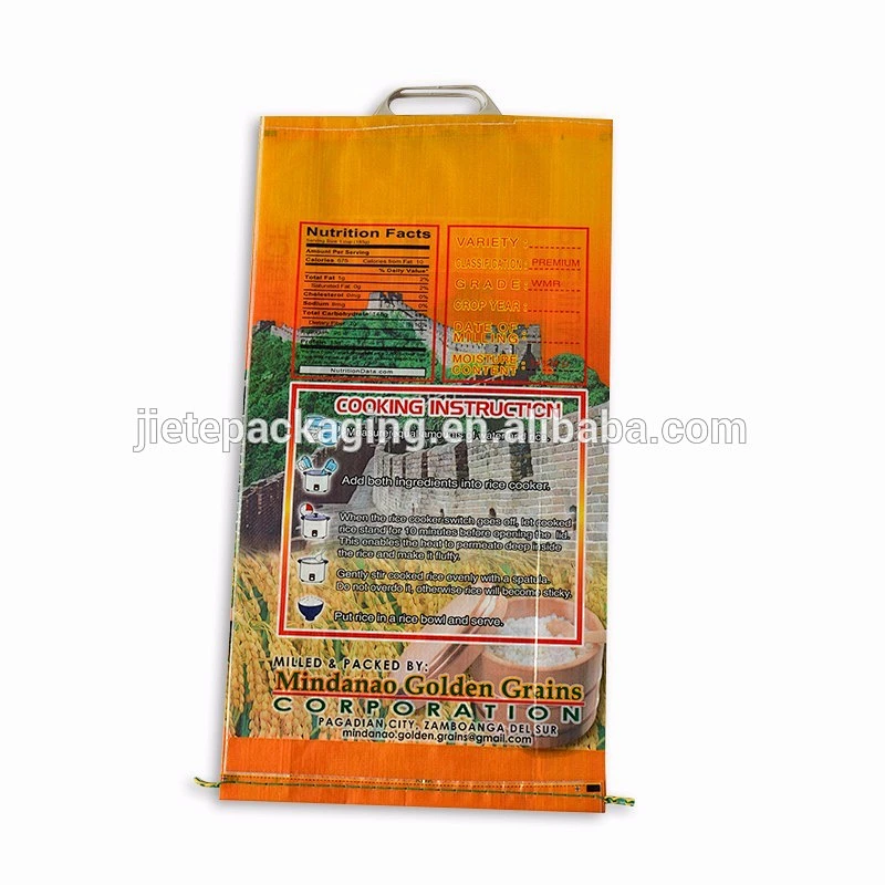 high quality bopp film pp woven bag with hand length handle for flour
