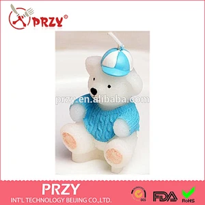 S4105 PRZY Sweater bear candle silicone mold for children, birthday cake decorations, handmade soap wholesale silicone mold