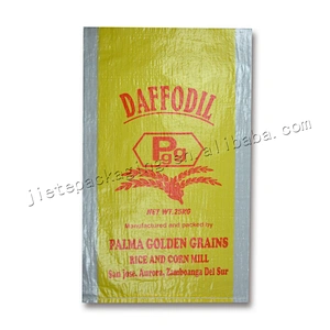 Customized plastic pp woven basmati rice packing bags 25kg for grain,flour,bean