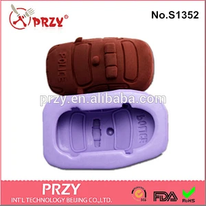 Police car shape handmade silicone soap mold