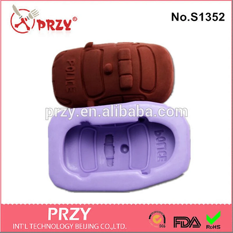 Police car shape handmade silicone soap mold