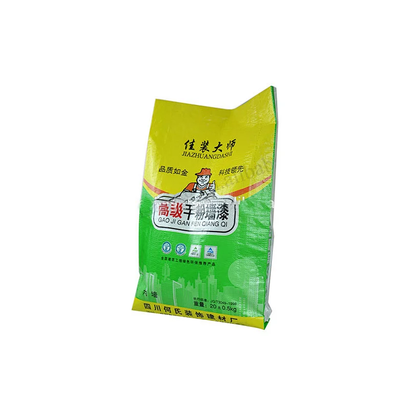 Building use moisture proof 20kg white plastic laminated pp woven cement industrial bag