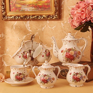 Modern multifunctional cold water bottle porcelain flower coffee cup with series