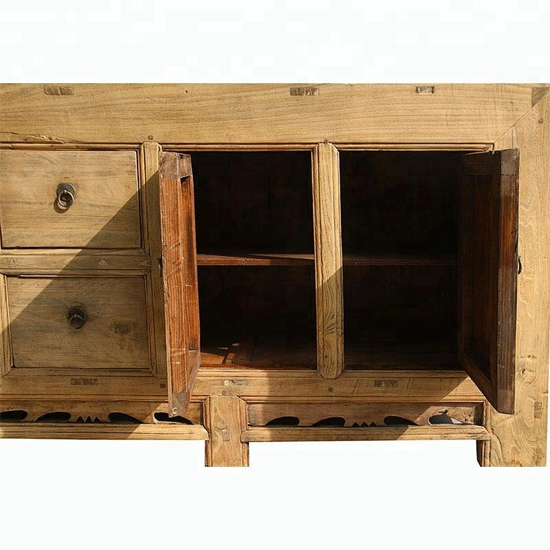 oriental chinese antique rustic old elm distressed buffet furniture