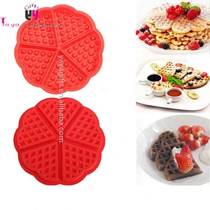 Microwave Safe Red Waffle Mold Silicon Cake Pan Mold