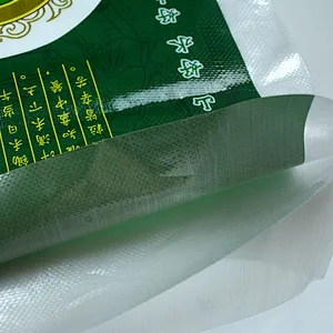 25kg transparent plastic rice bag with design printing for flour, wheat packaging