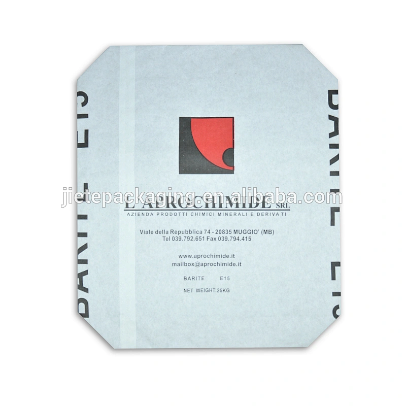 Recyclable custom kraft paper bag with valve port packing chemical powder, putty, tile adhesive, cement