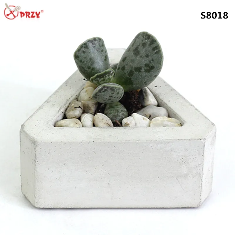 high quality 3D mini concrete vase mould silicone Triangle flower pot silicone molds concrete for sell