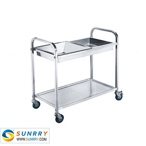 2018 New style restaurant and hotel service trolley handle push dining cart and food vending cart for sale