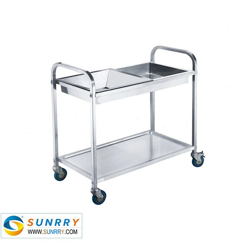 2018 New style restaurant and hotel service trolley handle push dining cart and food vending cart for sale