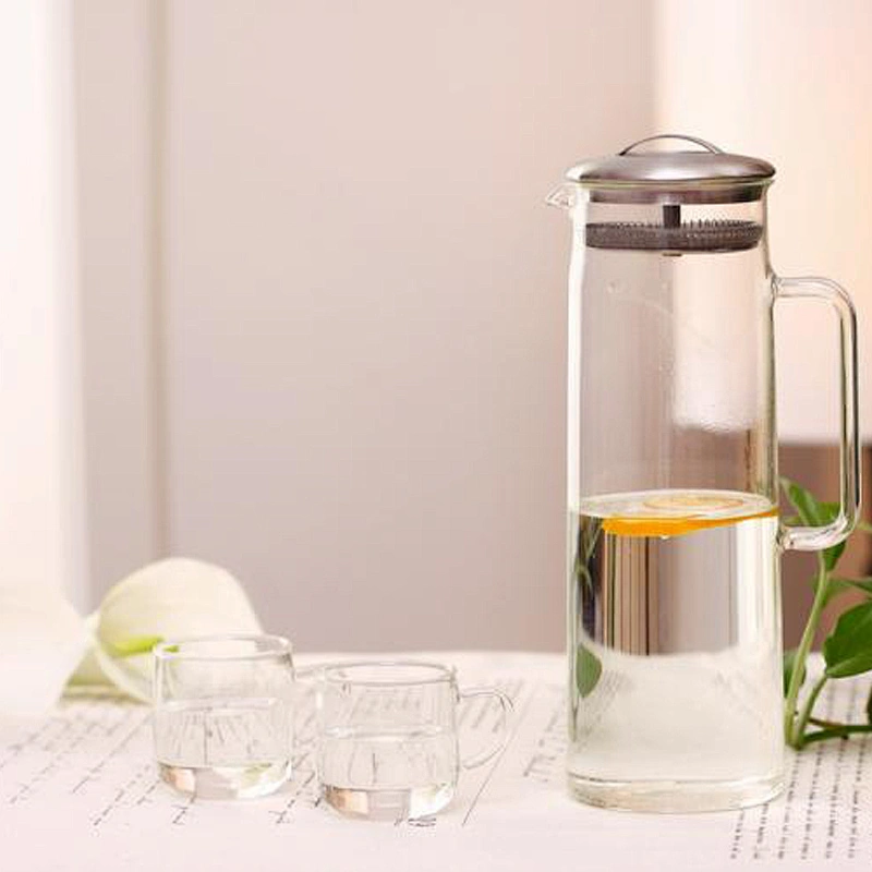 Wholesale Different Types clear straight Water Bottle with Filter and stainless steel cover