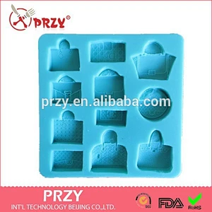 F839 2016 famous bag silicone mold for fondant/Cake decoration silicone mold