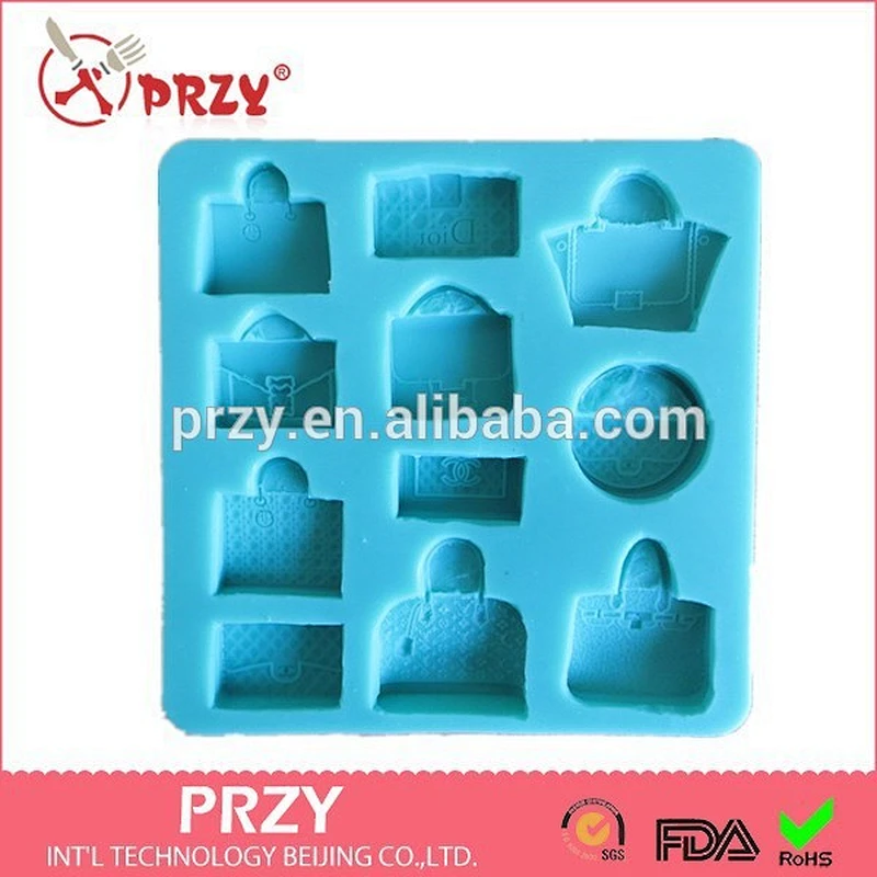 F839 2016 famous bag silicone mold for fondant/Cake decoration silicone mold