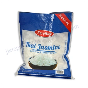 Customized design printed transparent plastic 10kg bopp laminated pp woven flour packaging bag wholesale