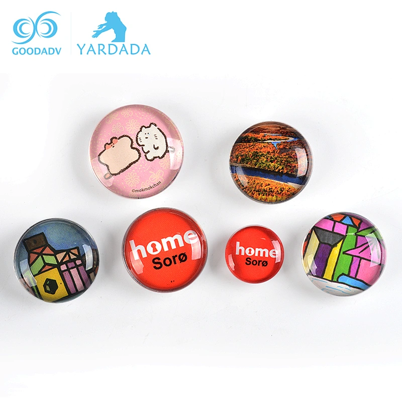 Wholesale clear glass Christmas gifts heart shape promotion glass fridge magnet