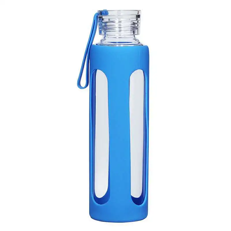High quality high borosilicate creative glass reusable bottles ant-heat with glass lid for home