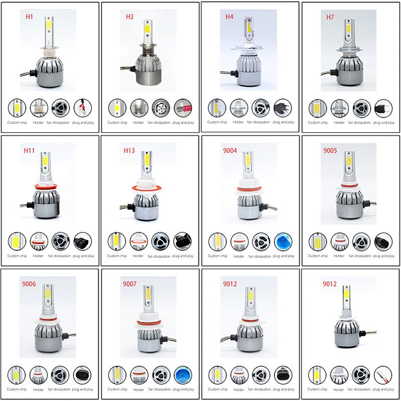 LIGHTECH Car Accessories C6 Led Headlight H1 H3 H7 H4 H11