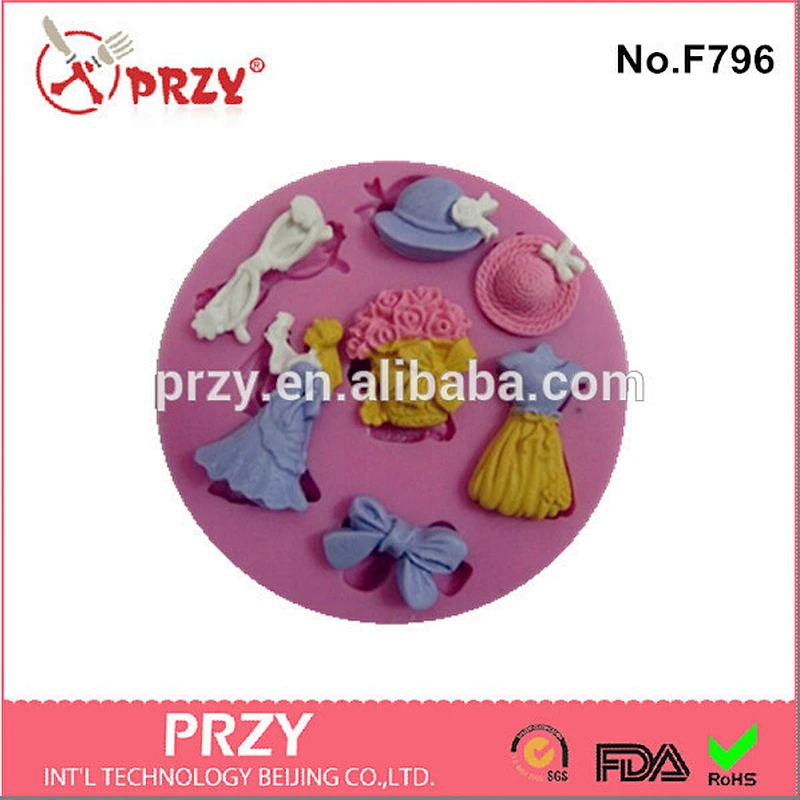 Model F796 lady skirt and hat silicone modelling mold for sale